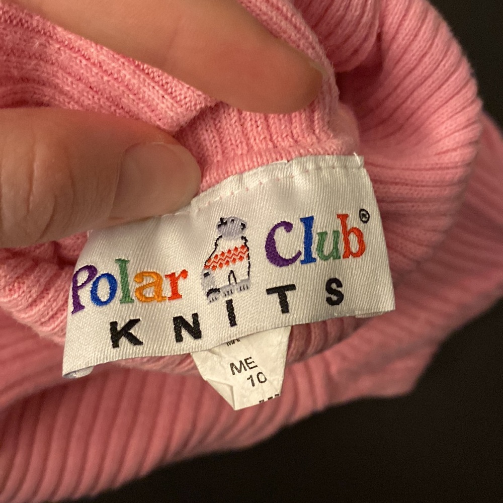 Children’s Pink Ribbed Turtleneck - Picture 2 of 3